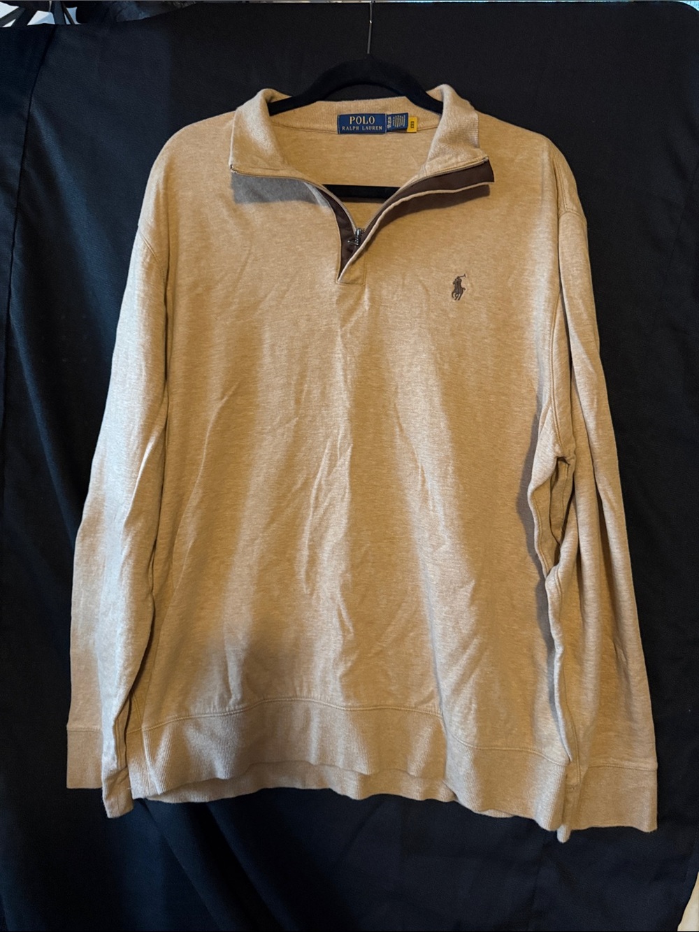 Polo by Ralph Lauren Men's Tan Quarter-Zip Pullover